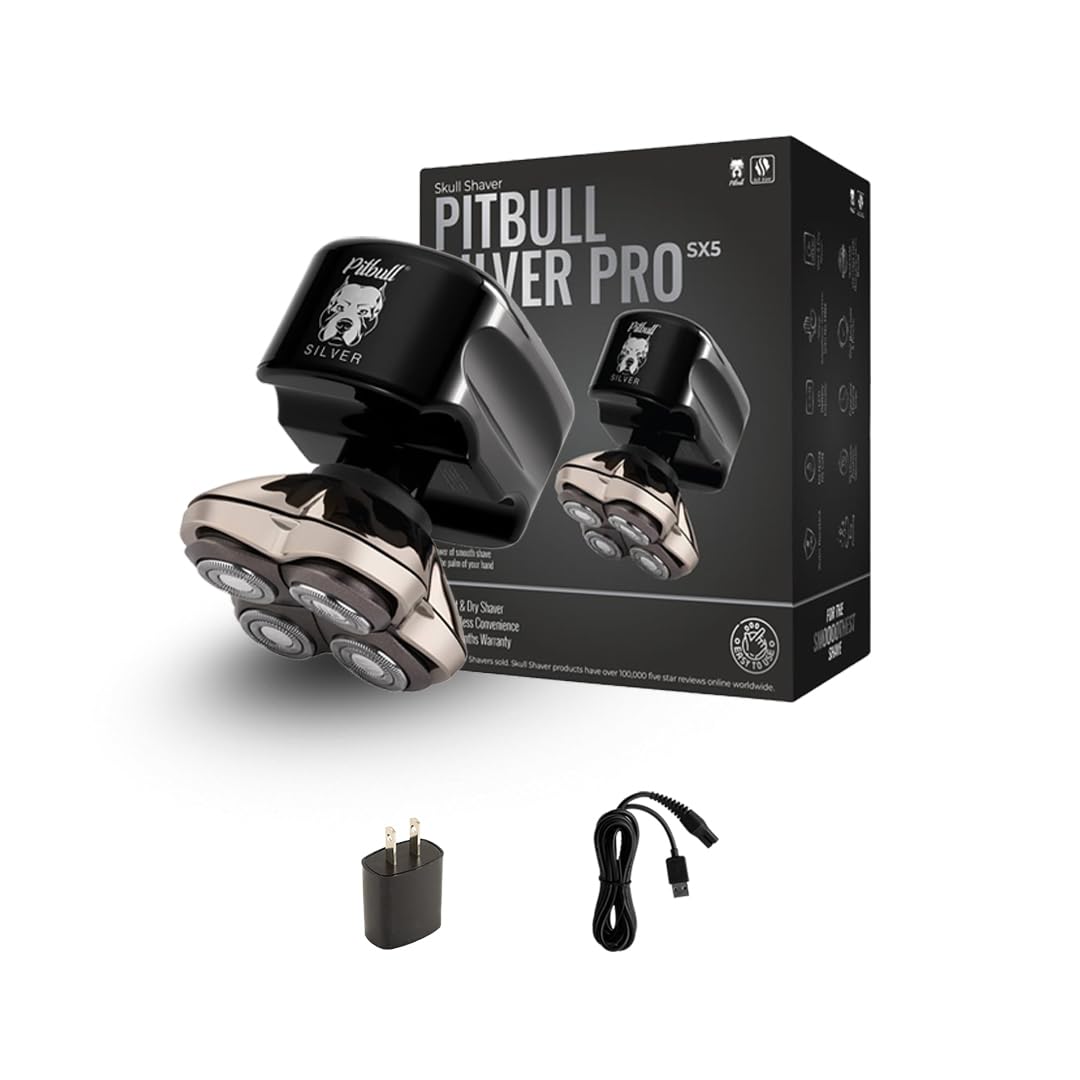 Skull Shaver - Pitbull Silver PRO SX5 Head and face Shaver