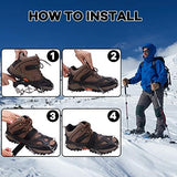 WIN.MAX Crampons for Shoes, Traction Cleats Ice Snow Grips with 19 Stainless Steel Spikes, Shoe Talons Anti - Slip Boots Spikes for Walking, Jogging, Climbing and Hiking