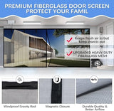 Garage Door Screen for 1 Car Garage 12x7FT, Magnetic Screen Garage with Retractable Fiberglass Mesh and Heavy Duty Weighted Bottom, Easy Assembly & Pass, Hands Free Screen Door Kit