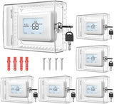 6 PCS Large Thermostat Lock Box Cover with Key, Clear Thermostat Cover with Lock Compatible with Home Thermostat On Wall, AC Lock Box Cover with Key Fits Thermostats 5" H x 6" W or Smaller