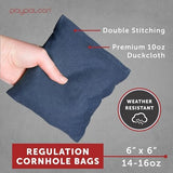 Play Platoon Cornhole Bags Weather Resistant- Set of 8 Regulation Bean Bags for Tossing- Official Professional Size & Weight Corn Hole Bags Two Color All Weather Cornhole Beans Bag Set with Tote Bag