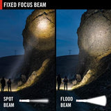 Coast WPH34R 2000 Lumen Waterproof Ultra Bright IP68 USB Rechargeable-Dual Power Headlamp, 6 Modes with Spot and Flood Beams, Black/Grey