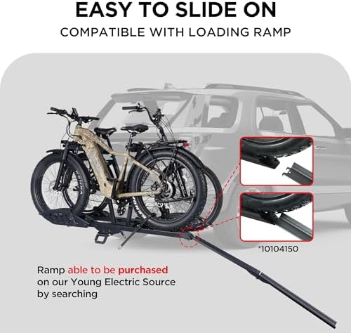 E-Bike Rack Hitch Mount Platform Style for Cars Trucks SUVs Minivans RV, fits E-Bike with Up to 5-inch Fat Tire Carrier Rack 200 lbs Capacity