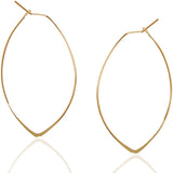 Geometric Marquise Threader Hoops - 18K Gold Plated Hoop Earrings for Women