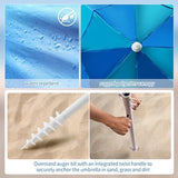 Beach Shelter Umbrella Premiere UPF 50+ Umbrella Shelter for Sun and Rain Protection for Adult (10-Foot, Blue Green)