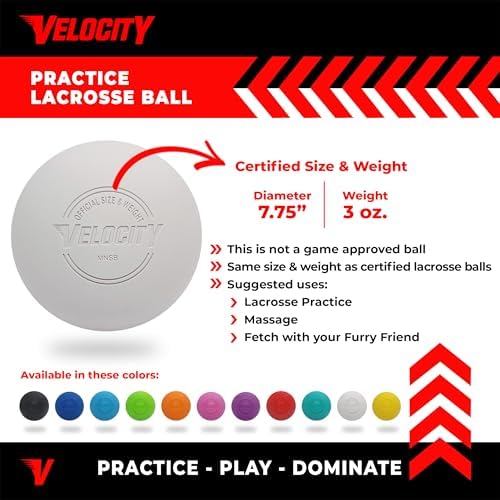 Velocity Lacrosse Balls - 1, 2, 3, 6, 12, 18, 24, 36, 60 and 120 Packs - for Practice, Official NFHS and College Approved Size