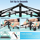 WhiteFang Deluxe Pop Up Beach Tent Sun Shade Shelter for 3-4/5-6 Person, UV Protection, Extendable Floor with 3 Ventilating Windows Plus Carrying Bag, Stakes, and Guy Lines