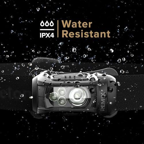 Princeton Tec Remix 450 Lumen Maxbright & Ultrabright Black / Dark Gray, LED Headlamp, IPX4 Water Resistance, Essential for Hiking, Camping, Hunting, Fishing, Running, & Safety Preparedness.