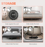 BCAN 450/550 LBS Foldable Mini Trampoline, 40"/48" Adult Fitness Trampoline with Bungees, U Shape Adjustable Foam Handle, Stable & Quiet Exercise Rebounder,Indoor/Outdoor Workout