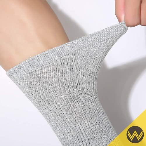 WANDER Men's Cushion Crew Socks 3-6 Pairs Athletic Running 6-8/8-13/12-15 Socks Men Cotton Sport Wicking Work
