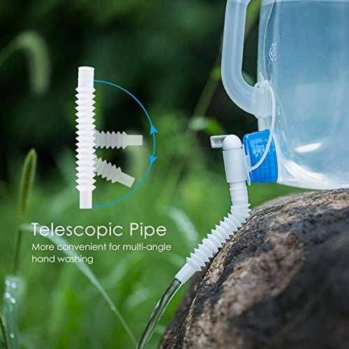 Collapsible Water Container Jug, 4×5.3 Gallon BPA Free Camping Water Storage Canteen with Spigot, for Hiking Backpack RV Outdoors & Emergency, Portable Survival Kit - Food Grade Transparent PE