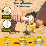 Diggo Dog Stake Beach Anchor - Dog Beach Essentials for All Dog Sizes - Unique 360° Head Rotating Combination Beach Lock System, Heavy Duty Tie Out Stake, Umbrella Sand Anchor, Designed for The Beach