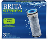 Brita Stream Pitcher Water Filter for Pitchers and Dispensers, BPA-Free, Replaces 1,800 Plastic Water Bottles a Year, Lasts Two Months or 40 Gallons, Includes 3 Filters