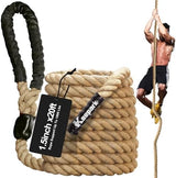 Climbing Rope 1.5 Inch Diameter 10FT 15FT 20FT 25FT 30FT 35FT Gym Climbing Rope for Fitness & Strength Training, Workout Exercises Climbing Rope for Adults Kids Outdoor or Home Indoor