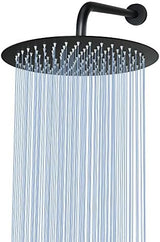 NearMoon Rain Shower Head, Ultra-Thin Design-Pressure Boosting, Awesome Some Experience, High Flow Stainless Steel Rainfall Head (12 Inch, Matte Black)