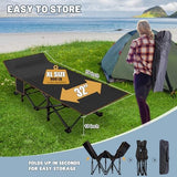 Slsy Oversized XXL Camping Cot for Adults with Mattress, Portable Sleeping Cots, Camp Bed with Carry Bag for Outdoor Travel, Beach, Hiking
