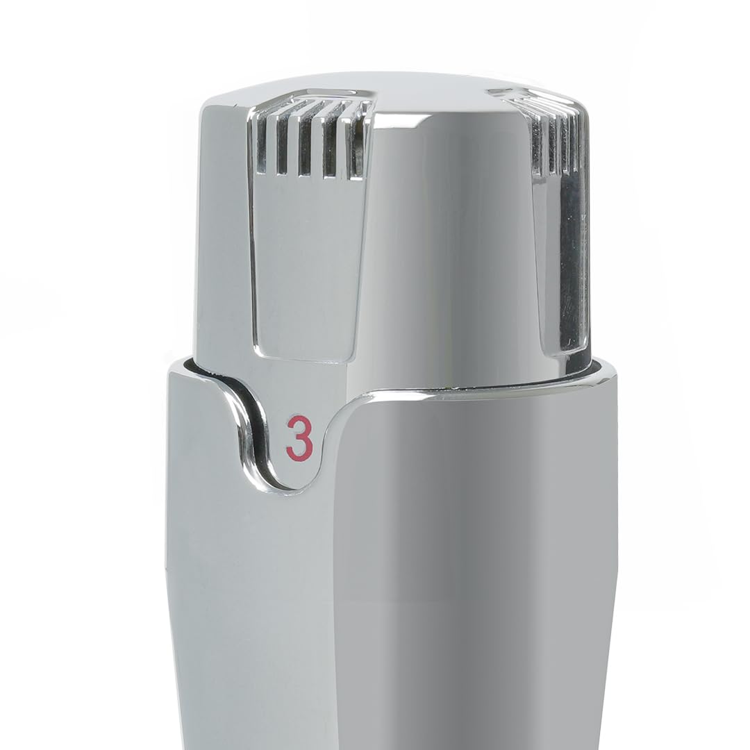 Chrome Angled Thermostatic Radiator Valves TRV Modern Radiator Valves 15mm x 1/2" (Set of 2) for Heated Towel Rails & Central Heating Radiators Radiator Valve Set