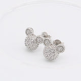 Fashion Women 925 Sterling Silver Stud Earrings Cute AAAA CZ Cubic Zirconia Little Bear Animals Stud Earrings Charming Female Fine Jewelry Gifts