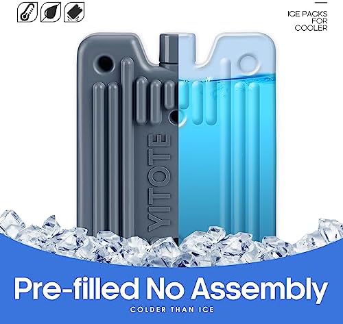 Yitote (3.5LB) Pre-Filled Hard Ice Packs for Coolers Long Lasting Reusable(2Packs),Cooler Ice Packs for Lunch Bags,Lunch Box Ice Packs Reusable Freezer Packs for Cooler Backpack.