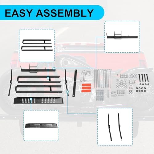 600LBS Steel Motorcycle Scooter Dirtbike Carrier Hauler Hitch Mount Rack Ramp Anti Tilt
