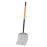 VNIMTI Pitch Fork Heavy Duty, 10-Tine Pitchfork with Fiberglass Handle, 58 Inch Garden Pitch Fork for Hay, Mulch, Compost, Farm and Gardening