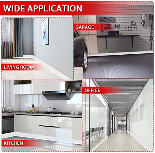 FONUNO Vinyl Wall Base Baseboard Molding Trim 4" Flexible Self Adhesive Rubber Wall Base Moulding Trim Peel and Stick Design, 4 Inch x 40 Feet, White