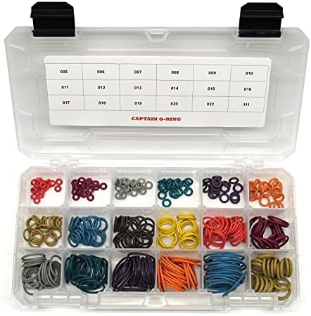 Captain O-Ring Players Kit Large Color Coded Master Paintball Oring Kit - 18 Sizes 360 Orings (Most Common o-Ring Sizes for Paintball Markers and Equipment)