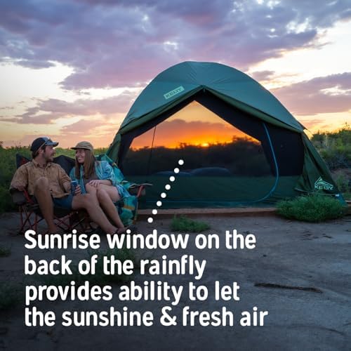 Kelty Daydreamer 4P + 6P Camping Tent, Blackout Fabric, Interior Light Diffusing Gear Loft, Standing Height, PFAS Free