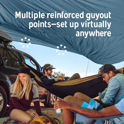 Kelty Noah’s Tarp Sun Shelter and Multi-Use Awning Rainfly, Portable Canopy UV Protection, Waterproof + Durable, 3 Sizes for Customized Pitch