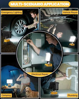 Cordless for Dewalt 20V Max LED Work Light, LIVOWALNY 78W 7800LM 5" 20V Battery Flashlights with USB & Type-C & Low Voltage Protection & 140° Pivoting Head for Emergency, Outdoors and Job Site Light