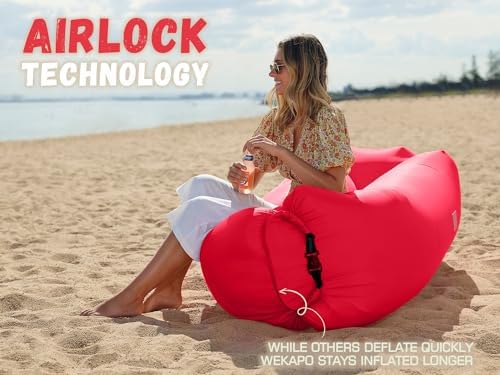 WEKAPO Inflatable Lounger Air Sofa Hammock-Portable,Water Proof& Anti-Air Leaking Design-Ideal Couch for Backyard Beach Traveling Camping Picnics & Music Festivals