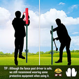 Gtongoko 12LB T Post Driver with Handles Heavy Duty Fence Post Driver Post Pounder for T-Posts，U Channel，Metal Post and Sign Post Pole Driver Tool,17 Inch Red