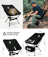 OneTigris Tigerblade Camping Chair, Lightweight Folding Backpacking Hiking, Compact Portable 330 lbs Capacity