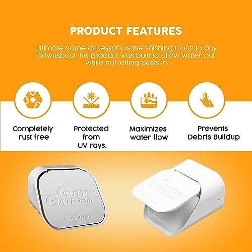 The Original GutterGate 3"x4" for Type-A Downspouts (White) (Made in The USA)