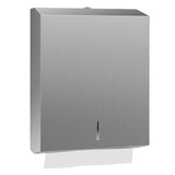 Stardrix Paper Towel Dispenser Wall Mount, Brushed Stainless Steel Commercial Paper Towel Holder with Lock, Large Capacity 400 C Fold/525 Multifold Towels