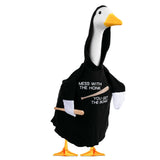 CAMDUCK Porch Goose Outfit Hoodie Mess with The Honk You Get The Bonk Baseball Goose Clothes with Wood Bat Warning Porch Sign for Plastic Cement Goose Statue Garden Lawn Yard Patio Outdoor Decor
