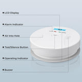 SHYEEH Smoke and Carbon Monoxide Detectors, Combination Smoke Alarm and Carbon Monoxide Detector Battery Powered, CO Detector Alarm with Sensitive Sensor, Sound Warning and LCD Display, ‎CDR-803