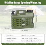3 Gallon/5 Gallon Water Jug with Spigot, Portable Water Tank BPA Free, Leak-Proof Water Containers for Camping Water Storage Containers for Emergency Outdoor Hiking Picnic, Green/Yellow/White