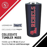 Campus Colors NCAA Stainless Steel Tumbler perfect for Gameday - 18 oz - Double Walled - Keeps Drinks Perfectly Insulated (Ole Miss Rebels - Navy)