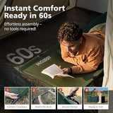 Ultralight Camping Cot for Adults, Portable Folding Camping Bed, Supports 350 lbs - Lightweight for Travel, Camping, Hiking, Backpacking, Mountaineering, Dark Green