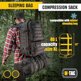 M-Tac Compression Stuff Sack for Sleeping Bag Military Water Resistant Compression Bag Lightweight Nylon Compression Sack for Travel, Camping, Hiking, Outdoor