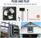 VEVOR 12-Inch Exhaust Fan with Temperature Humidity Controller, 940 CFM, 10-Speed Adjustable, ETL Listed, Black