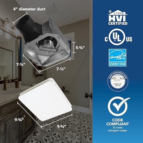 Broan-NuTone® BE8 Bathroom Exhaust Fan, 80 CFM, ENERGY STAR® Exhaust Fan, 1.5 Sones