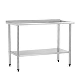 Chingoo Stainless Steel Work Table 24x60 Inch with Adjustable Undershelf & Backsplash, Heavy-Duty Prep Table for Commercial Kitchen, Restaurant, Garage, Outdoor