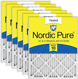 Nordic Pure 16x25x1 (15 1/2 x 24 1/2 x 3/4) Pleated MERV 10 Air Filters 6 Pack