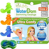 WaterDam Swimming Ear Plugs Great Waterproof Ultra Comfy Earplugs Prevent Swimmer's Ear