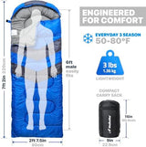 MalloMe Sleeping Bags for Adults Cold Weather & Warm - Backpacking Camping Sleeping Bag for Kids 10-12, Girls, Boys - Lightweight Compact Camping Essentials Gear Accessories Hiking Sleep Must Haves