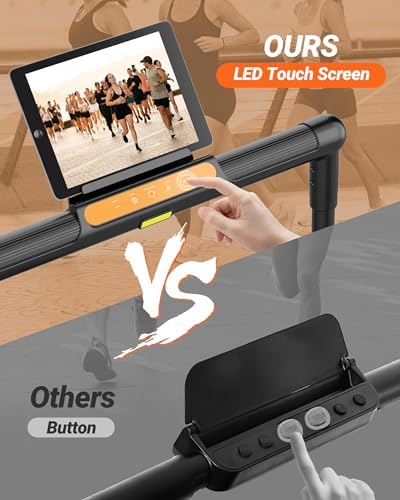 THERUN Walking Pad, 2.5 HP Under Desk, 2 in 1 Foldable for Home, Walking Pad with Handle Bar, 15" Widened Running Belt with Remote Control & LED Touch Screen