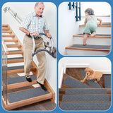 Non Slip Stair Treads for Wooden Steps,15 Pack 8" X 30" Stairs Carpet Treads Indoor with Reusable Peel and Stick Adhesive for Kids Elders and Pets