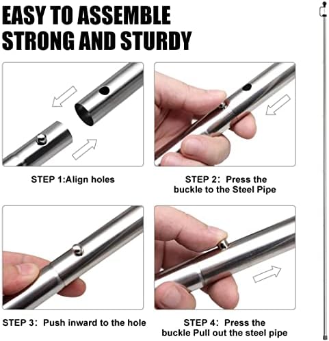 Tarp Poles Adjustable Heavy Duty 90 in Camping Tent Poles for Tarp Portable Telescoping Tent Poles for Awnings Canopy Rain Fly Shelter Set of 2